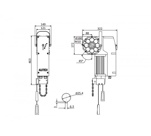 Alutech TR-13018-400KIT автоматика для промышленных секционных ворот